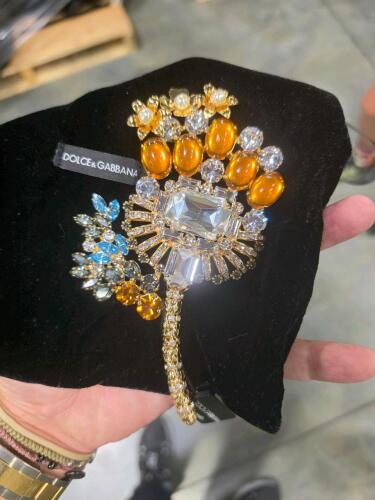 Dolce & Gabanna crystal embellished brooch