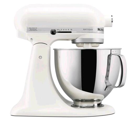 kitchenaid porcelain white ksm150pspl stand mixer