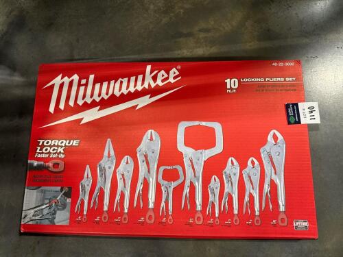 (4) Milwaukee 10-piece locking plier set 48-22-3690