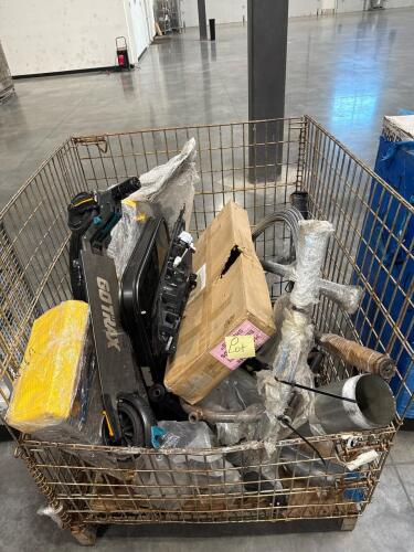 Miscellaneous automotive parts, use scooter not complete, tire, step ladders, wire, & More