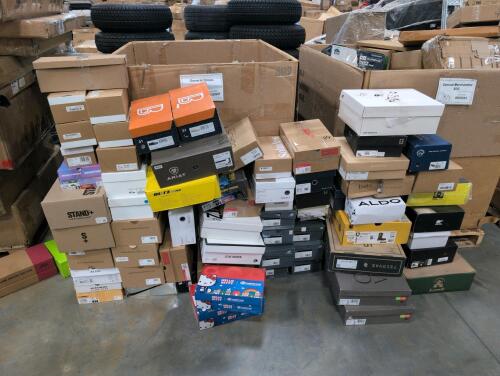 Shoes(approximately 89 pair)Altra, saludos, New Balance, aldo, Carhartt, tecovas, kamik, Steve Madden, hello Kitty, Hunter, sorel, Johnston and Murphy, Clark's, kizik and more