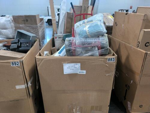 Dolly, speed bump, 11 person tent, towels, ascend, magazines