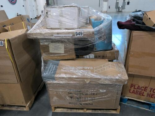 Miscellaneous furniture, gorilla dump cart, SALUSPA, charcoal grill, inflatable, & More