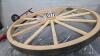 Wagon wheel, dolly, chain-link fence pieces, shovels, sofa, folding table, mattress, & More - 3