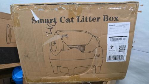 Smart cat litter box, garbage can, seat covers, depends, books, Xbox game, seat covers, & More