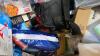 Pillows, hydro flasks, bait, stake knives, sheets, undergarments, cookware, scraper, glow bracelets, eye mask, tent, phone holder, books, raincoat, tape, towels, speaker, LEWS packs, bathmat, bottles, & More - 3
