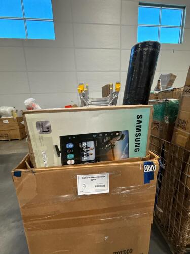 Samsung 58 inch TV, rolled material, crown shades, flags, STRATA golf clubs, dream line truck panel, & More