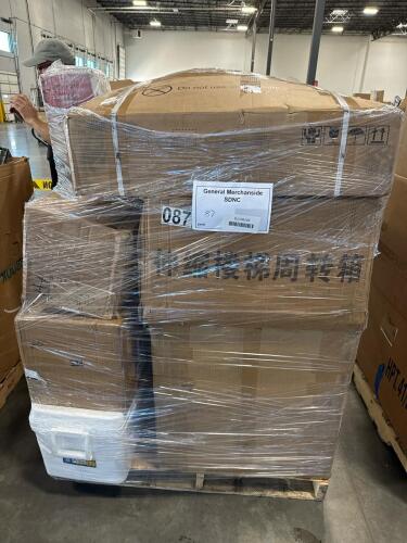 Cooler, miscellaneous furniture, table lamp, master cook grill, bowling balls, CHITA, and more