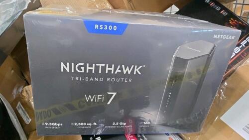 Electronics, speakers, Wi-Fi system, Logitech signature slim keyboards, toner kit, large speaker, brother printer, video, P2 425H, DENQ monitor, shark flex, REVOLADS, HP printer, nighthawk WiFi 7 & More