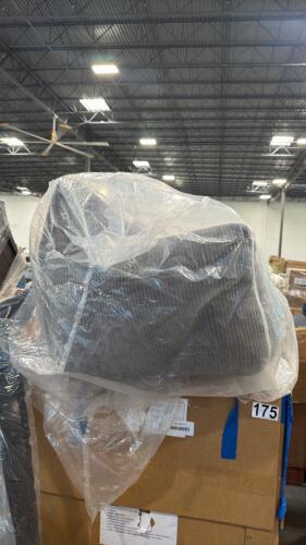 Pushing couch, weight bar, storage, school blue, pillows, step ladder, bathmat, polyedge E 220 violin, & More