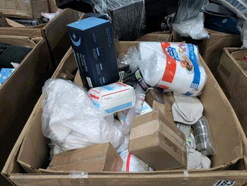 Miscellaneous pallet, pillow, plates, pillows, undergarments, & More