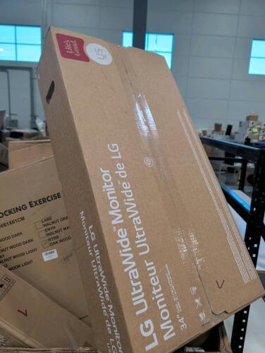 LG 34 inch monitor, interlocking exercise mats, bus tubs, window AC, pant hangers, & More
