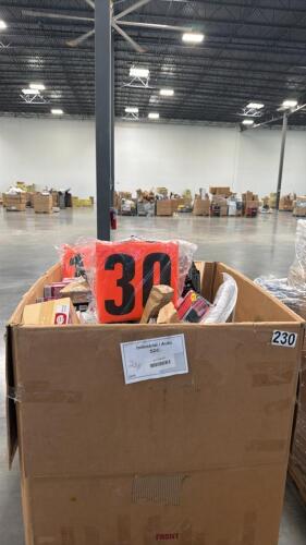 industrial and automotive items, service champ, oil filters, waste Management Baxter dumpster in a bag, 10 yd and 30 yd line football markers, steel man, trihide water resistant leather, 46-piece socket wrench set, liftmaster power wheels, glacier Bay sin