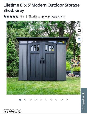 lifetime outdoor storage shed model 605282