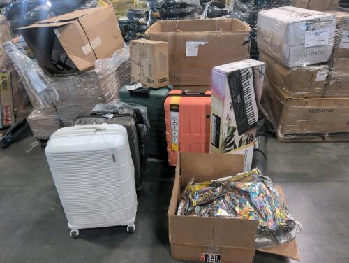 luggage, keyboard, Ninja single serve pods and grounds coffee maker, Pokemon poster