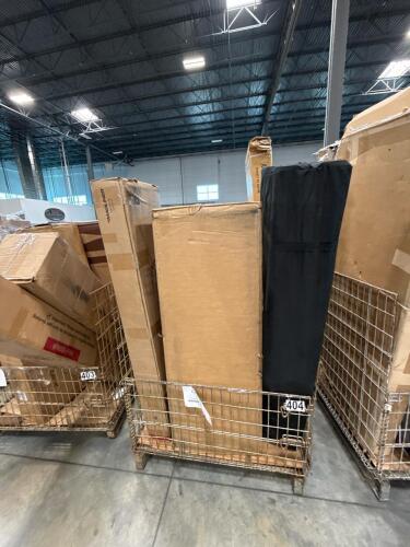 Metal box, miscellaneous furniture, canopy frame, mag liner dolly, and more