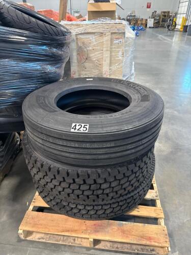 Three semi tires