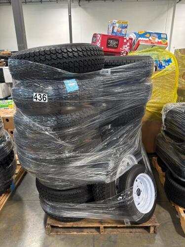 18 tire tires with rims/trailer
