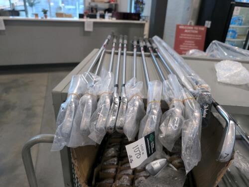 Srixon Zxi7 5, 6, 7, 8, 9, P, and Cleveland 50&deg;, 54&deg;, 58&deg; wedges, putter, nexgen ns250 7. iron