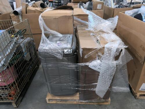 Rain barrel, easy haul wheelbarrow, miscellaneous furniture, hot water heater, & More