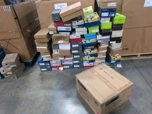 Shoes(approximately 93 pair): new balance, KIZIK, DSW, Skechers, Sam Edelman, S O LUDS, Naturalizer, rain boots, VIONIC, Steve Madden, Kelly and Katie, & More
