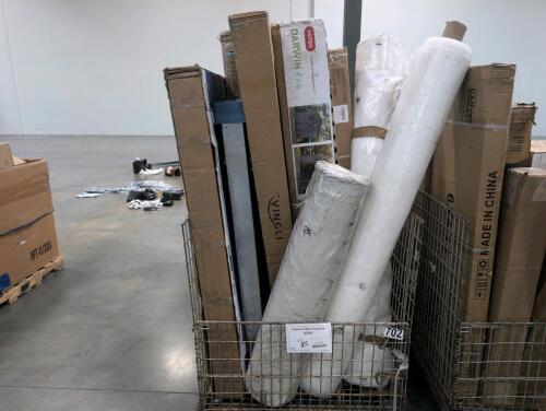 Rolled plastic, Darwin 6 x 4 shed, electrical box, 70 inch Vizio TV not test tested condition unknown, VINGLI, & More
