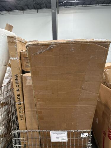 Miscellaneous furniture, bedframe piece, safe racks garage storage &More