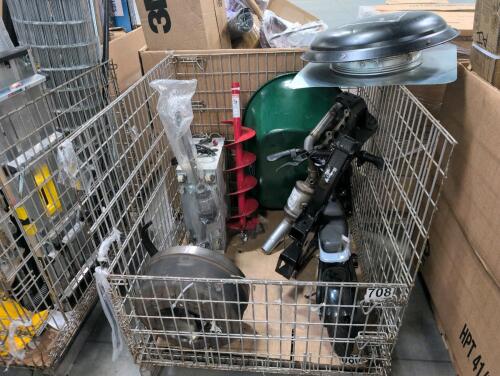 Wheelbarrow piece, mini Jetson bike, auger bit, power unit piece, car parts, & More