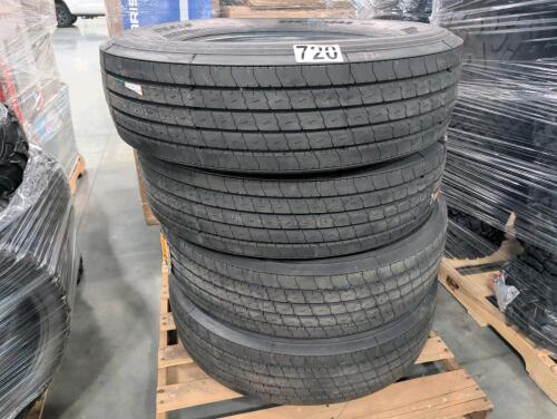 (4) semi tires