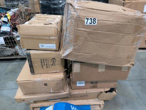 small tires, deck box, huffy Spider-Man bicycle, air blower, and more