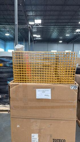 muffler items, cones, yellow grate, tilt, umbrella, and muffler pipes