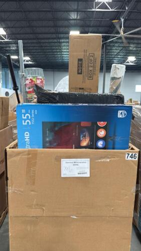 Phillips 55-in TV, rolled mattress, baby trend sit n' stand double stroller, area rug, crown shades?,
