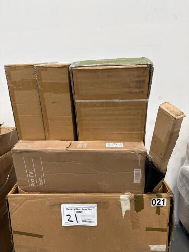 Shed pieces, hockey stick, miscellaneous furniture, 55 inch Samsung Pro TV, & More