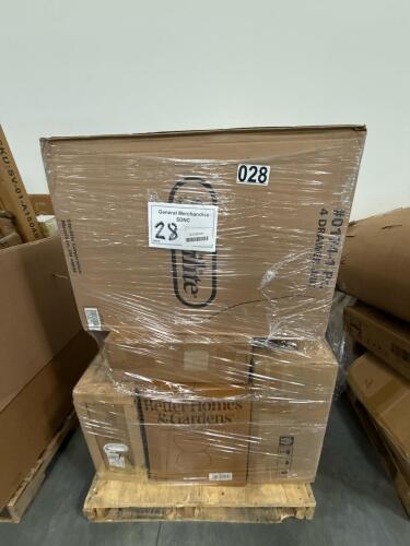 Better homes and gardens table, four drawer unit, water bike, cushions, LEXMARK color multifunctional printer, furniture, zip light luggage, & More