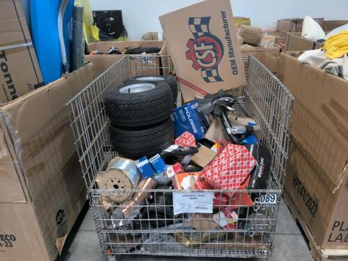 Industrial/automotive, Polaris winch, tires, disc brakes, fan, MAHLE parts, table, & More