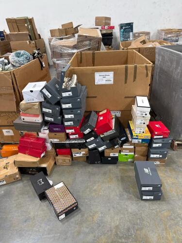 Shoes(approximately 76 pair): new balance VIONI Kurt Geiger, Mark Fisher, JBU, Skechers, dolce Vita, KUIU, SPERRY, naked feet, BCBG, & More