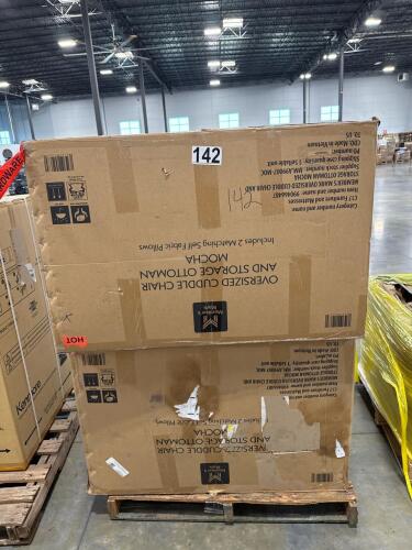 2- Oversize cuddle chair and storage ottoman