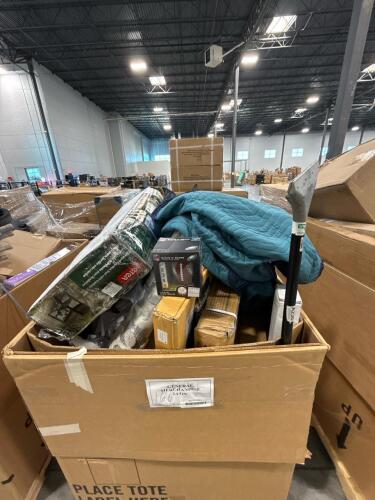 Chair, scraper unit, elevated garden bed, shaken score dice eagle, moving blanket, baby bottle, file folders, pillows, nasal aspirator, rug runner, tortilla warmer, and more