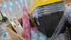 Storage totes, aluminum pieces, multiple pool sticks, sprinkler box covers, buckets, umbrella, & More - 2