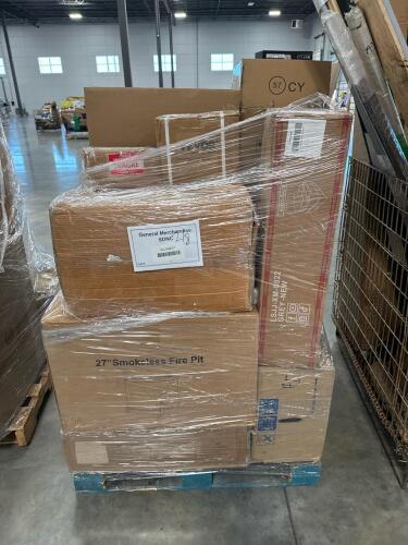 27-In smokeless fire pit by outvue , portable air conditioner, anleo life, trimmer, Box of SMS drones, bevor powered hydraulic foot pump,