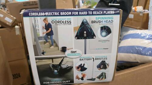 Bus bins, pampers, small buckets, broom Chair, decorative pillow, kids toy gun, duvet cover, Polly trails, & More