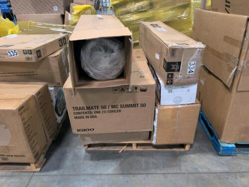 igloo trailmate 50/mc summit 50, shark rocket Pro, portable rocking chair, black, rolled mattress, 60 quart sunset roller cooler by igloo, and more