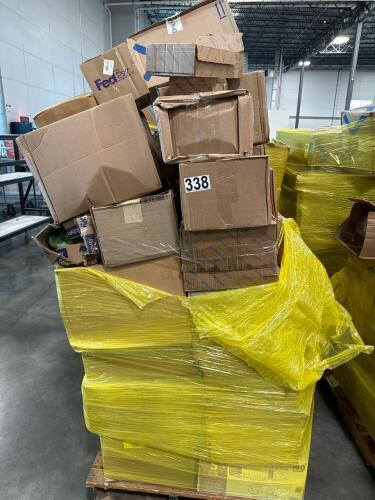 Big box store in a box, tighty cats, T-Shirt, food items, Green mound, coffee, Lipton iced tea, and so much more