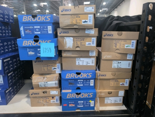 Shoes: 10 pairs of ASICS, and four pairs of Brooks