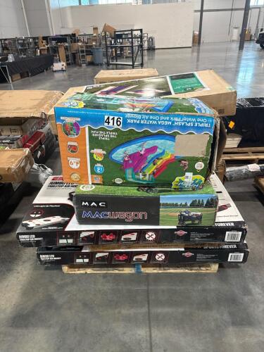 Inflatable air hockey table, mega waterpark possible customer return, cornhole boards, & More