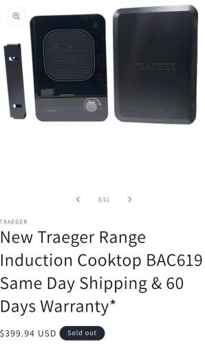 BAC619 induction range drop in for Traeger and smoke shelves