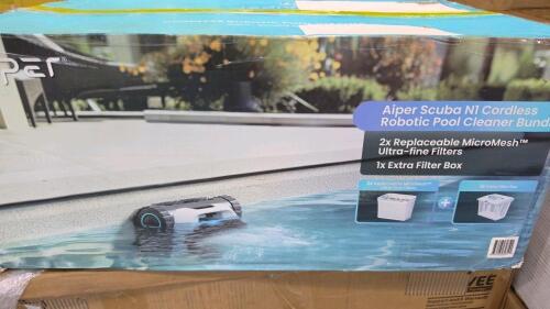 Ride on car, aiper scuba N1 cordless robotic pool cleaner, ffu uss item, 36 in retractable banner stand