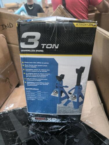 industrial and automotive items, 3-Ton jack stands, adjustable wrenches, WABCo , service champ, brake rotor, storage cart, and more