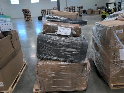 Rain barrel, LG room air conditioner, miscellaneous furniture, Sunbright dual arm articulating mount for outdoor TV, & More