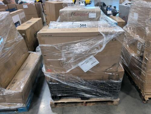 Plastic pallet, rain barrel, rug, Adirondack chair, titan light, portable AC unit, engineered rolls 20 pound bond paper,& More